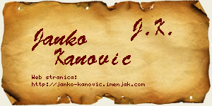 Janko Kanović vizit kartica